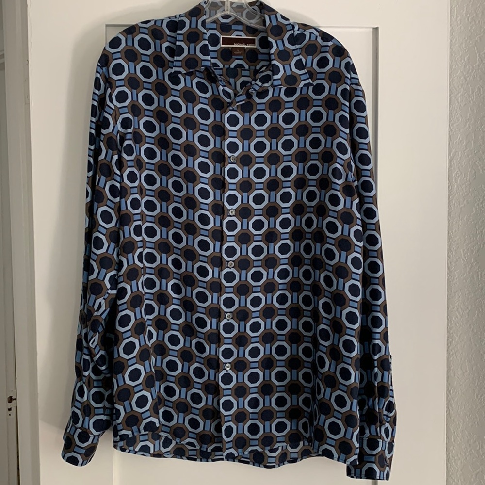 Michael Kors mens vintage button down silk shirt.